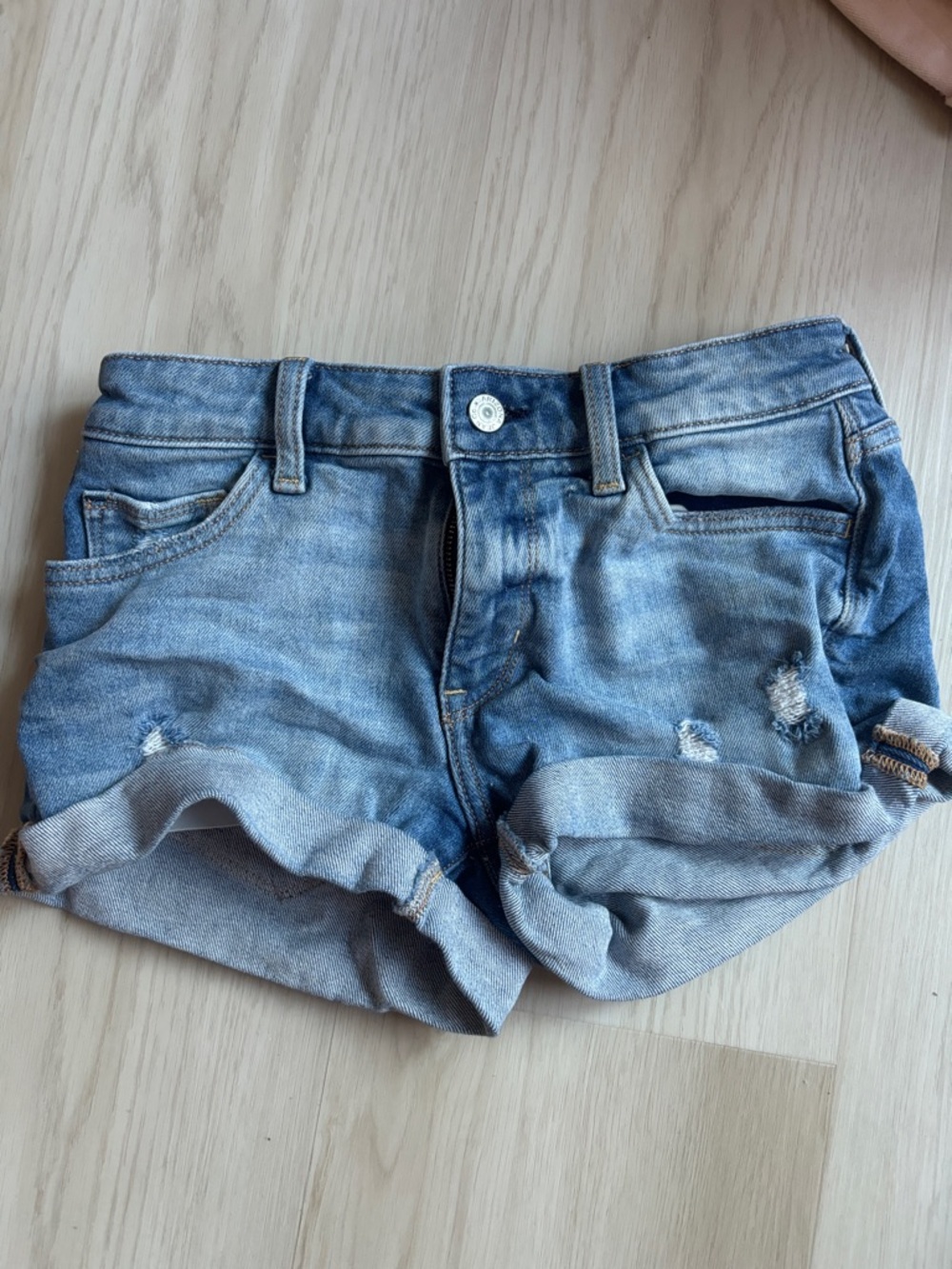 Arizona Jean Company Light Blue Distressed Denim Shorts
